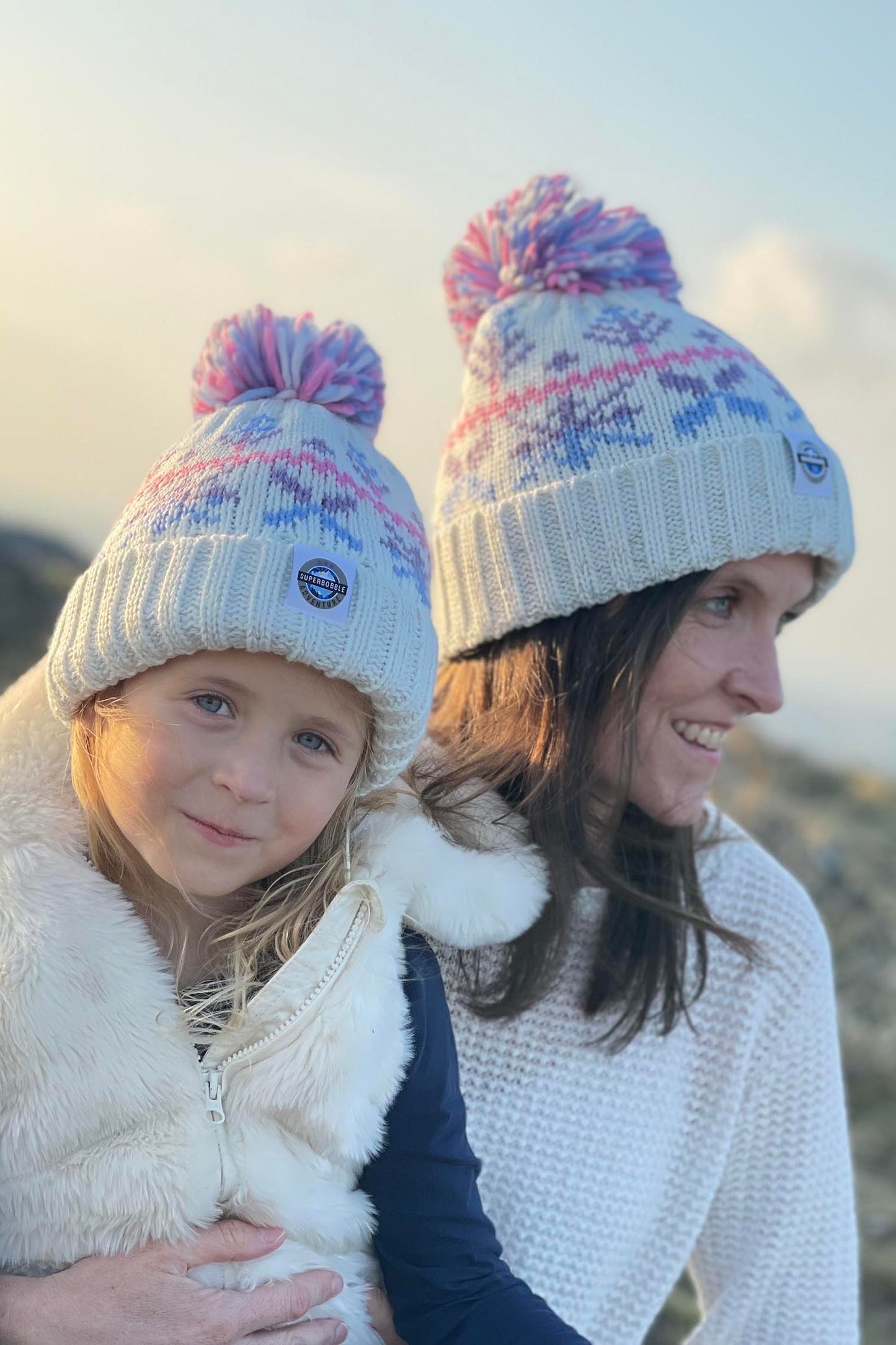 Kids Pastel Ice Crystal Nordic Knit Hat