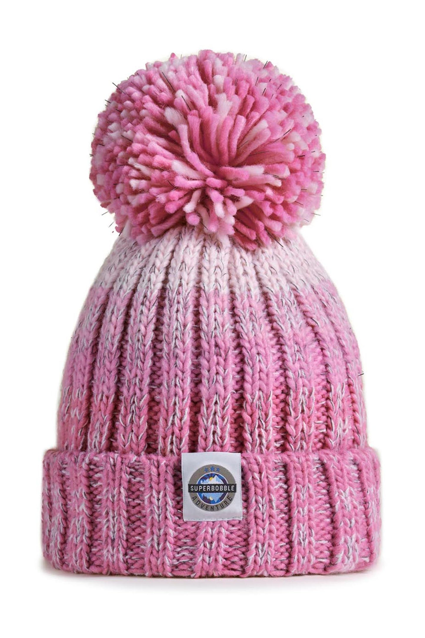 Kids Rose Pink Gradient Rib Knit Hat
