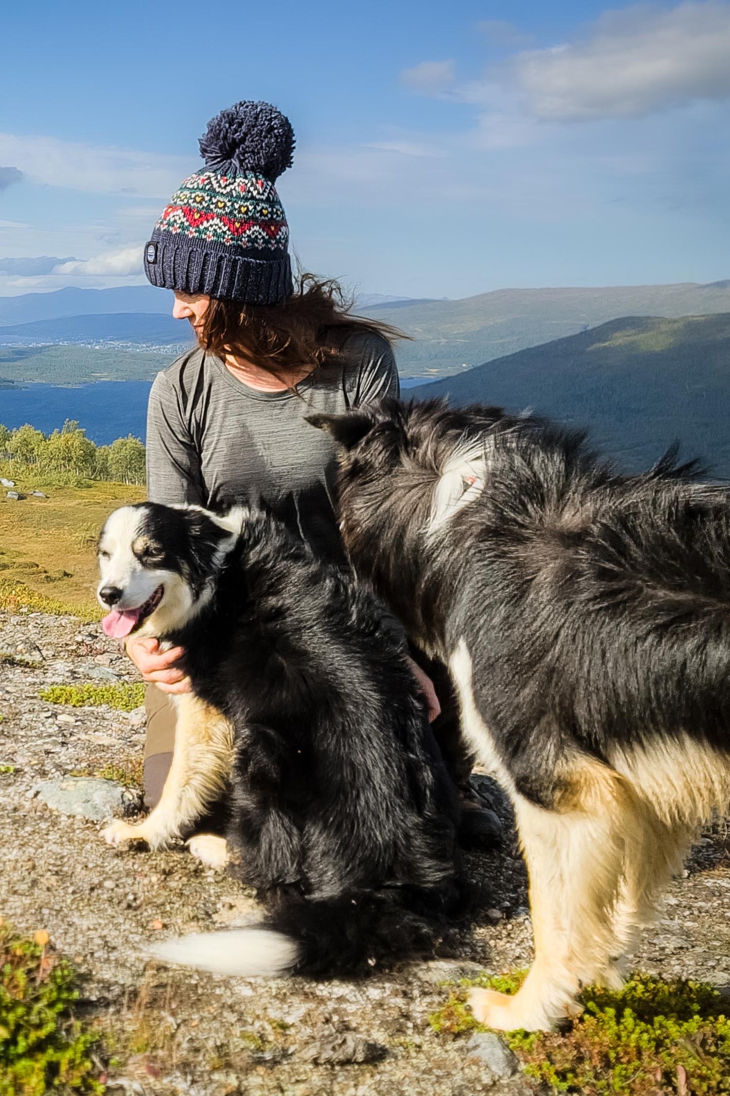 Simon Wilson Navy Fairisle Knit Hat