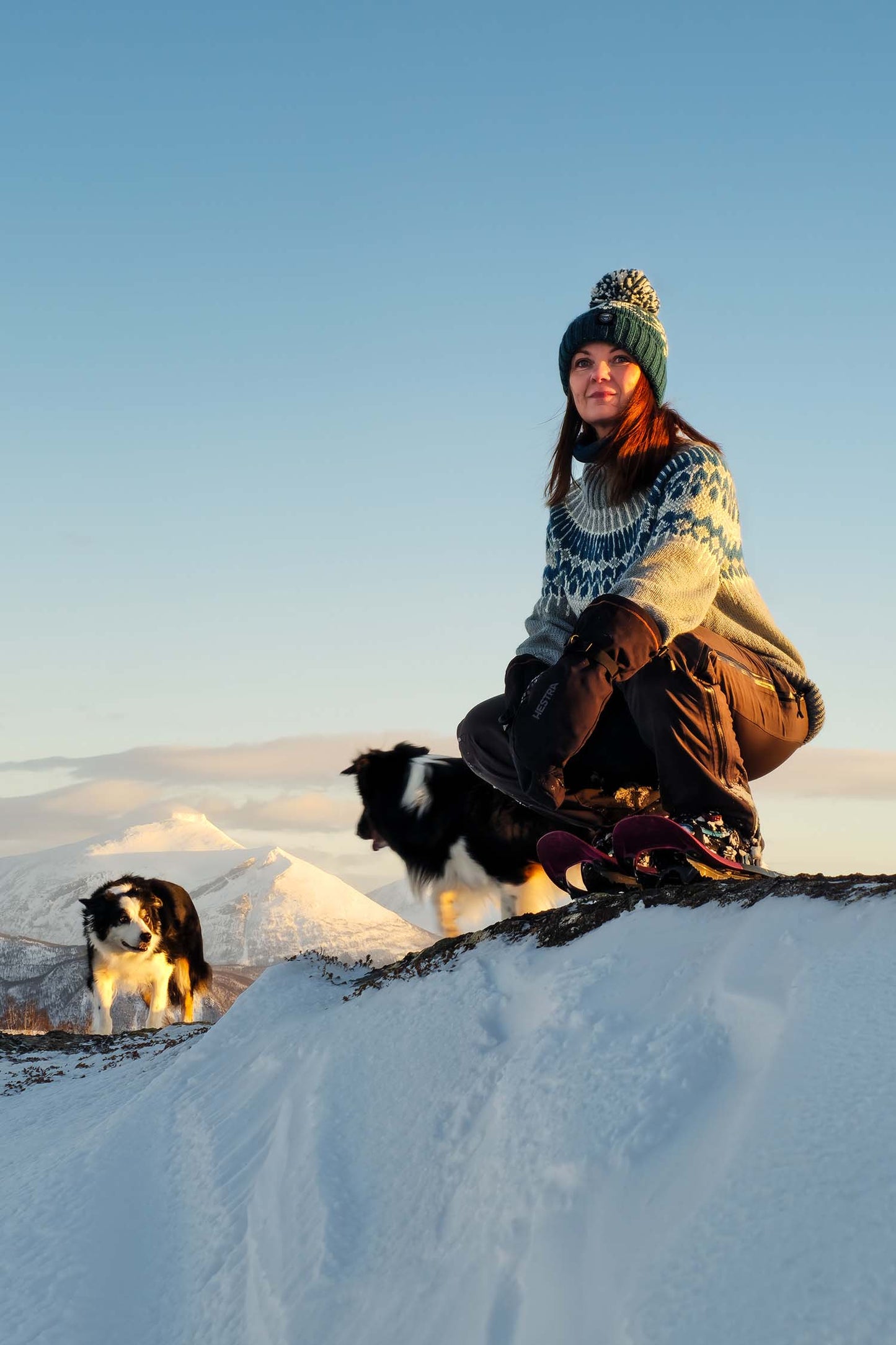 Teal Flora Nordic Knit Hat