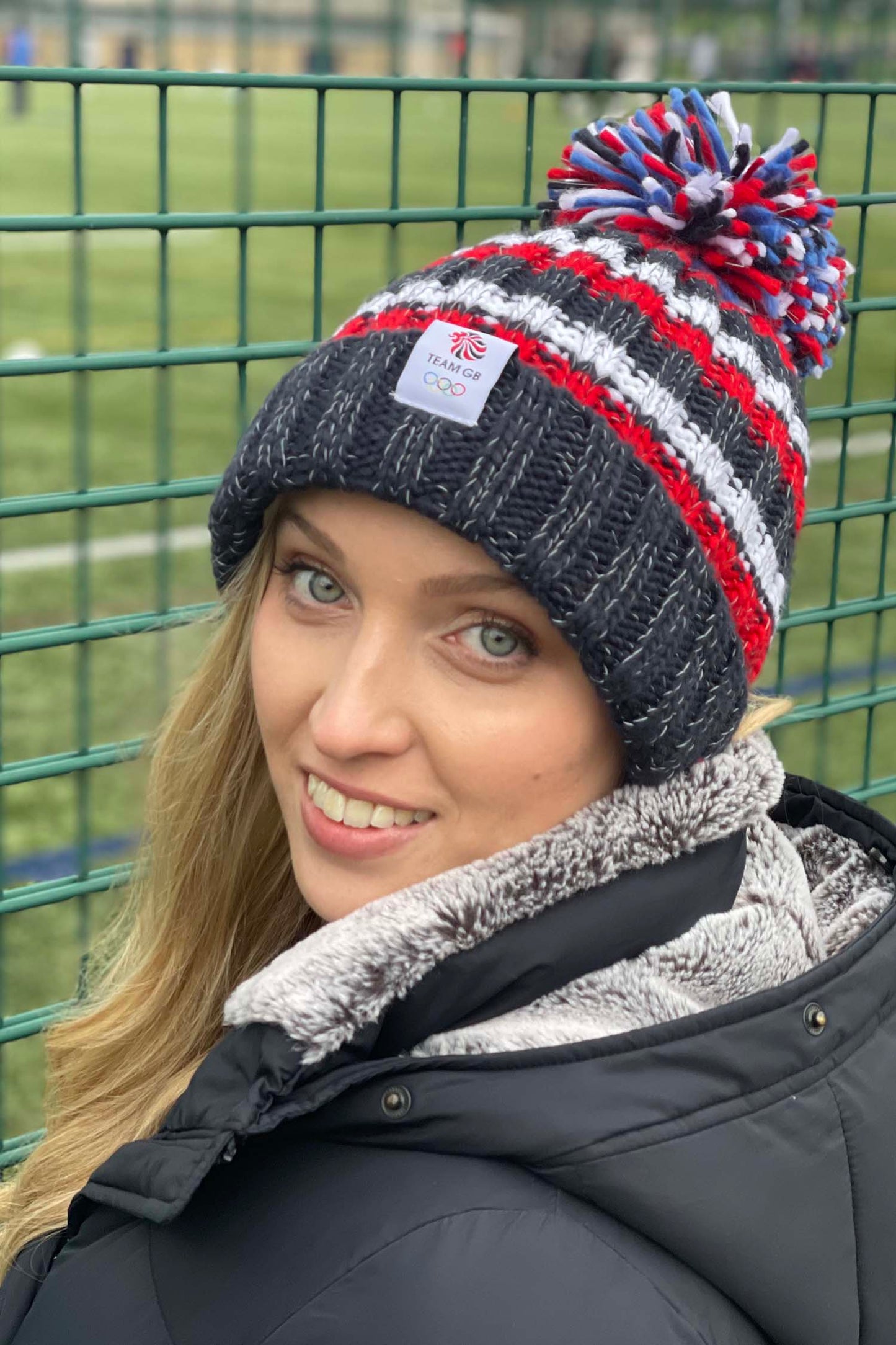 Striped TEAM GB Super Bobble Hat