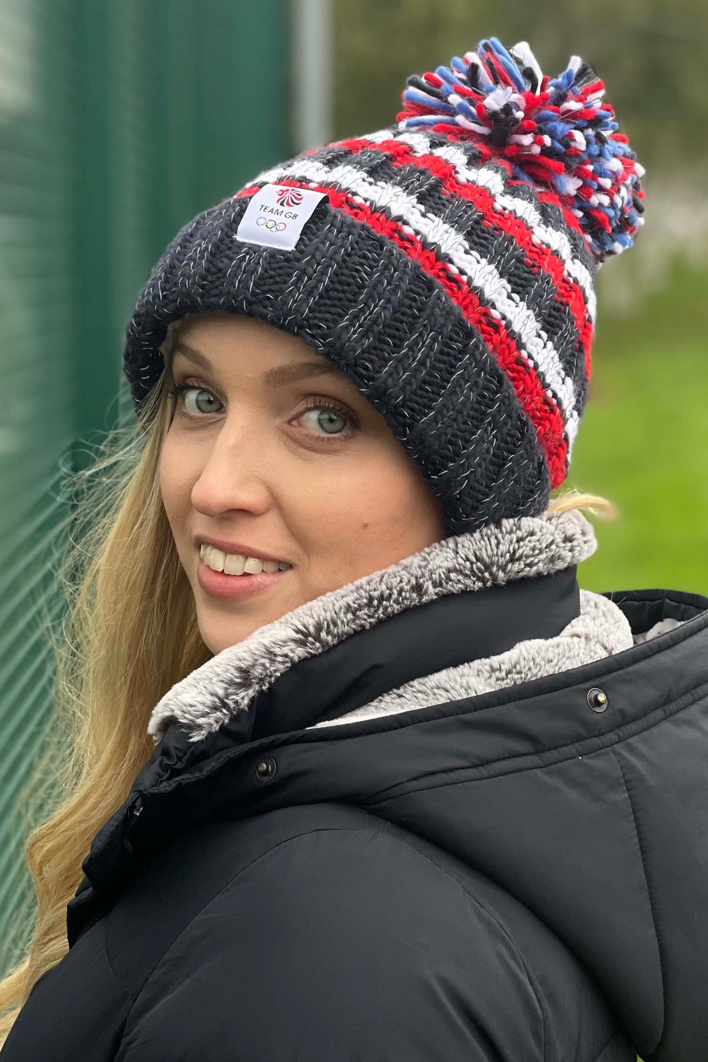 Striped TEAM GB Super Bobble Hat