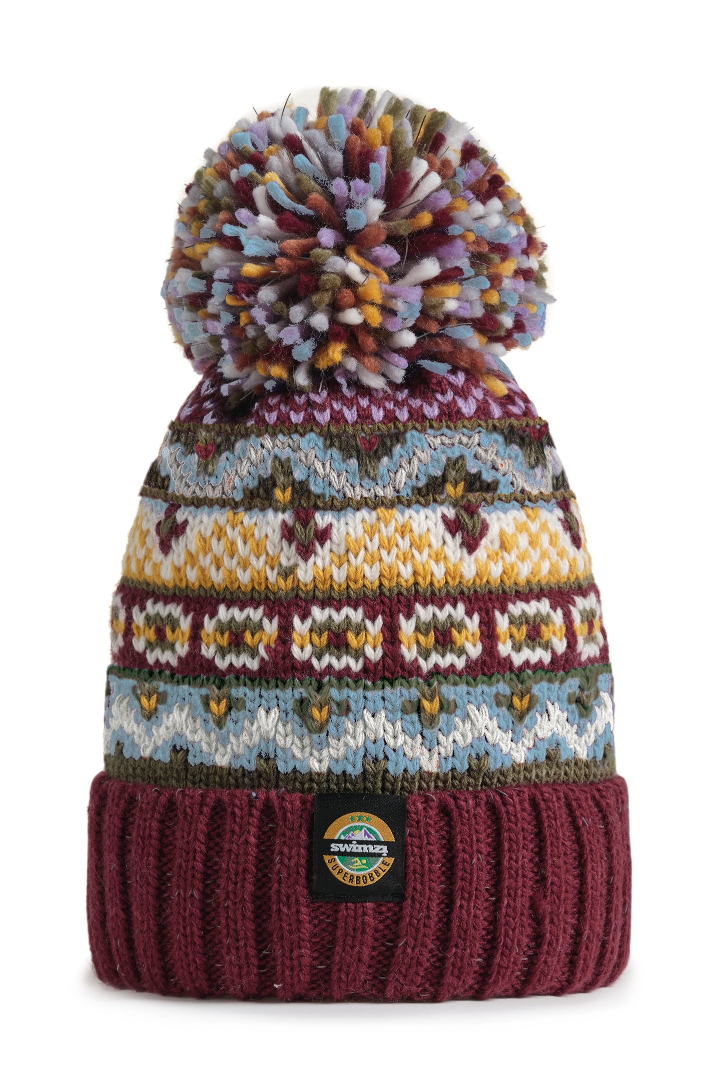 Claret & Blue Fairisle Hat