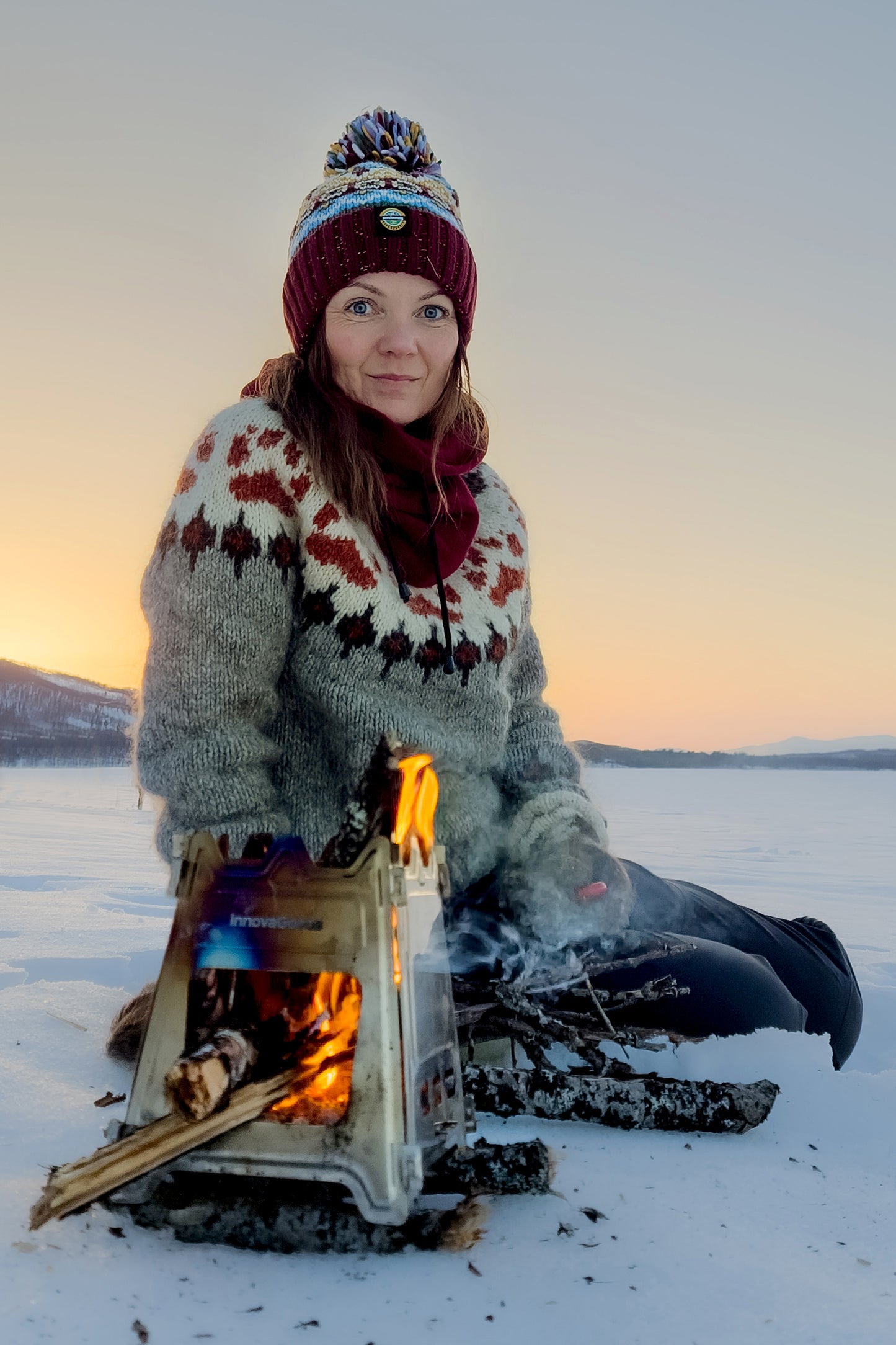 Claret & Blue Fairisle Hat