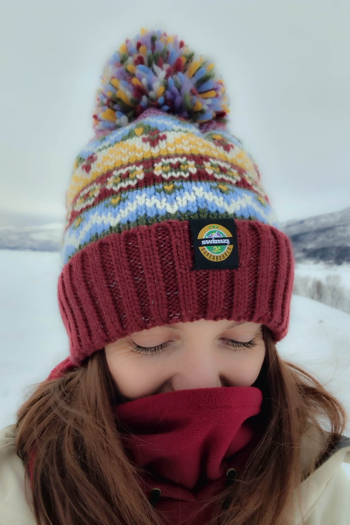 Claret & Blue Fairisle Hat