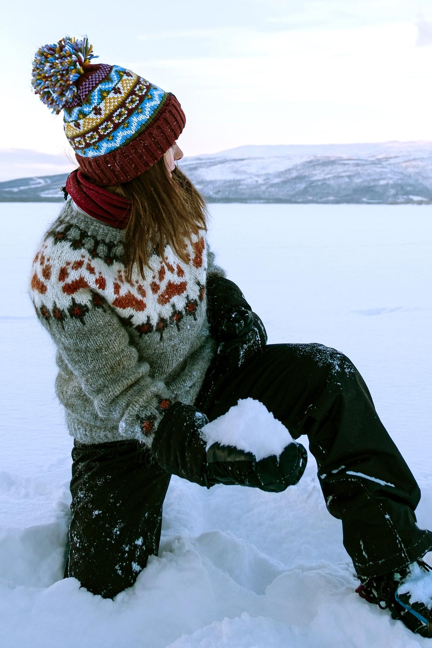 Claret & Blue Fairisle Hat