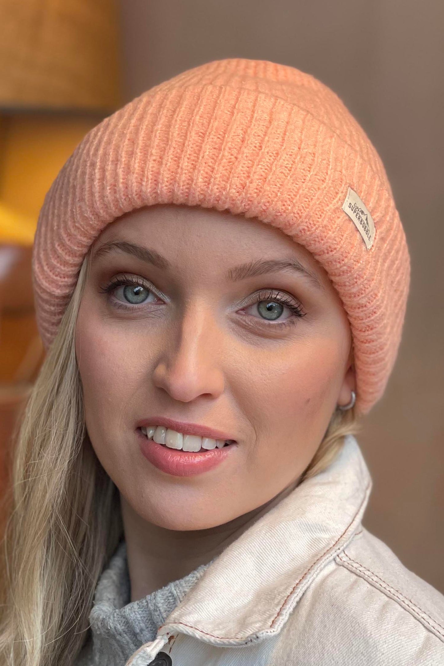 Coral Ladies Fashion Beanie Hat