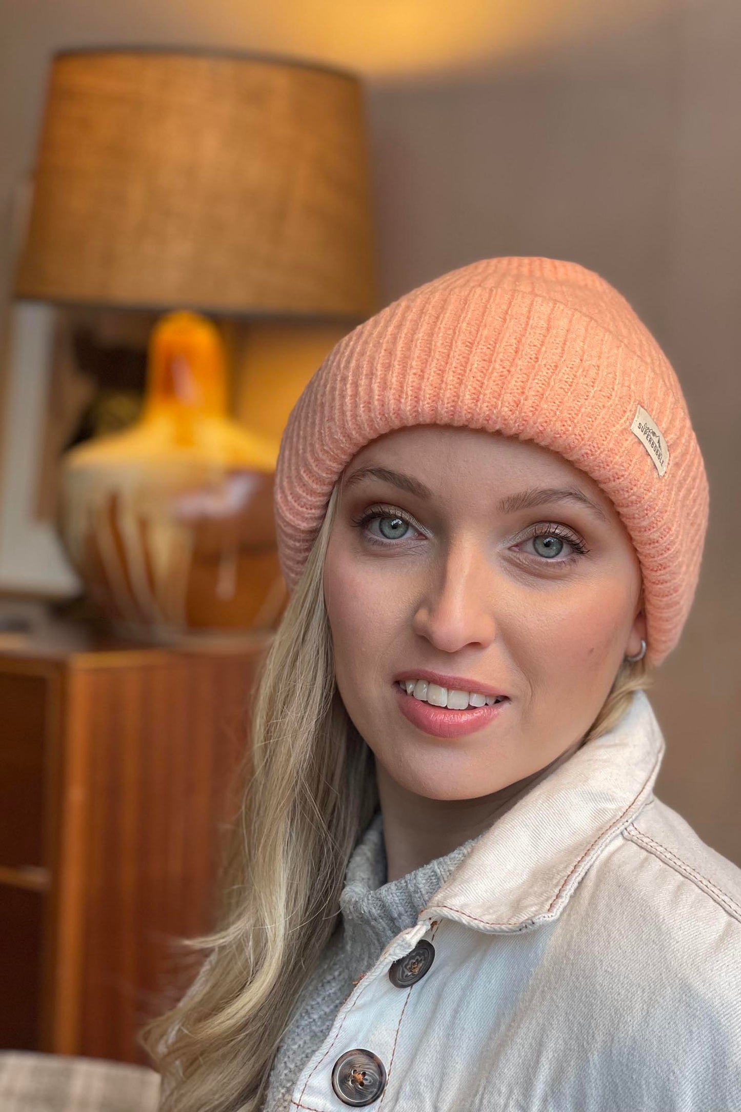 Coral Ladies Fashion Beanie Hat