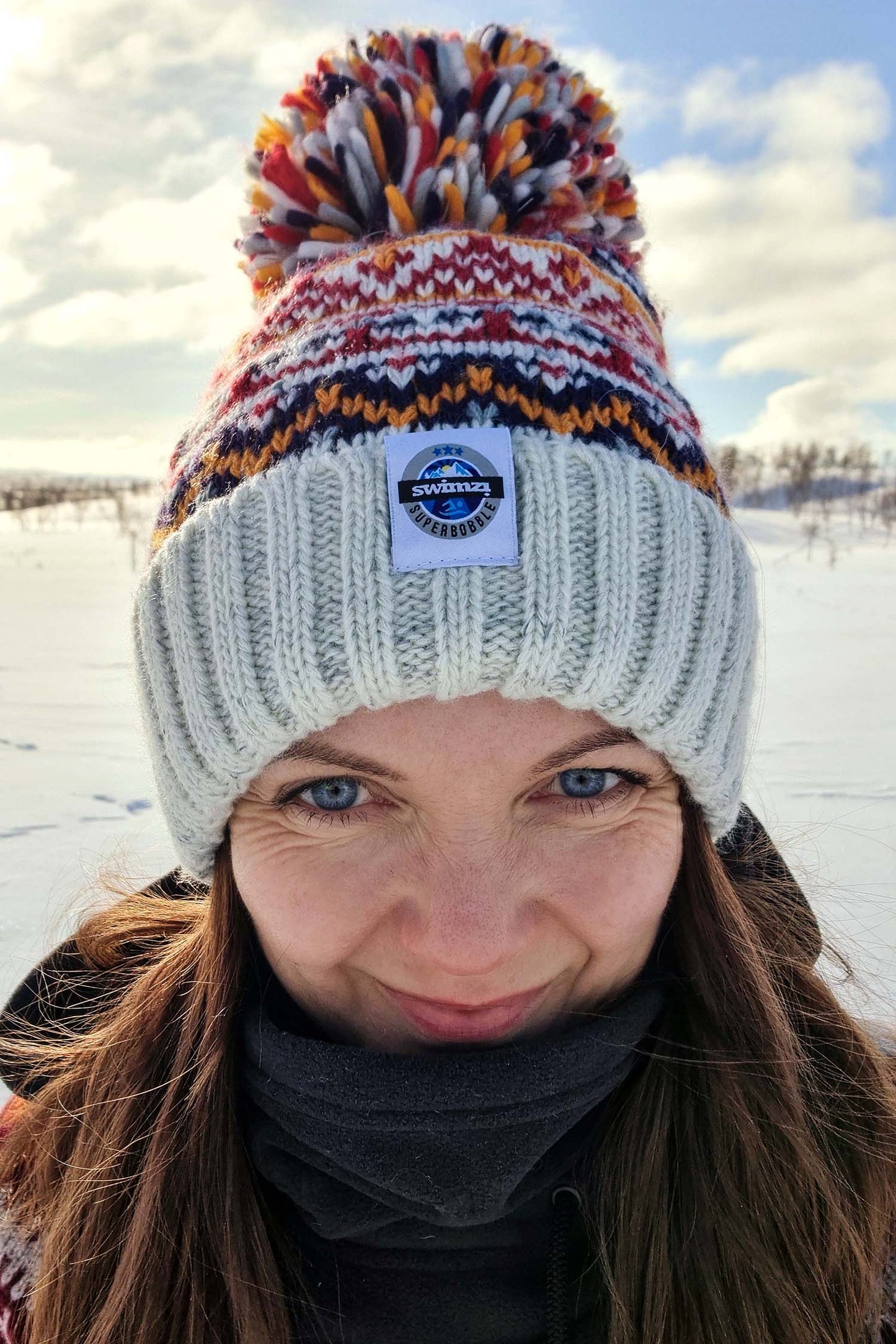 Cream Cherry Fairisle Hat