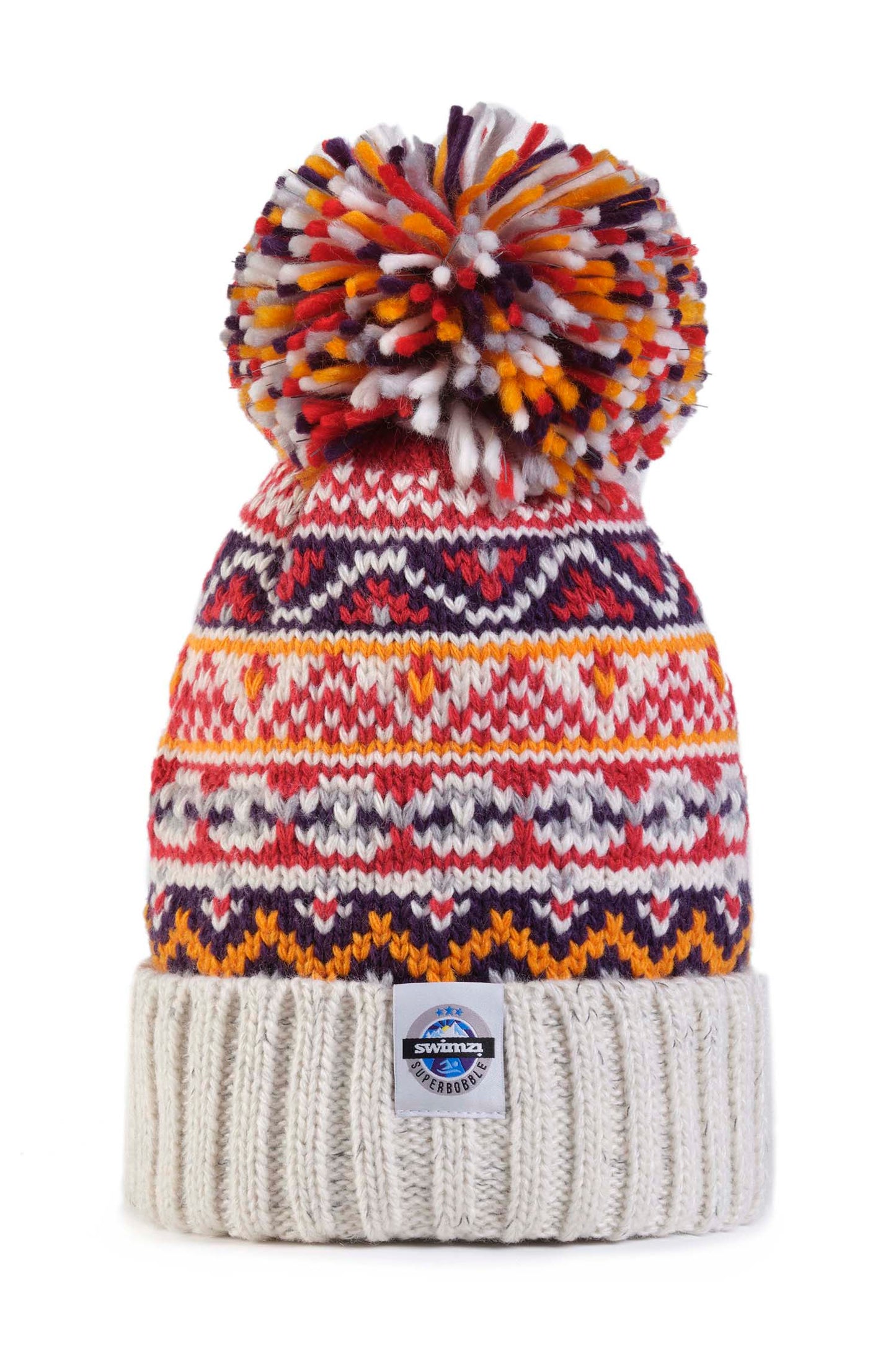 Cream Cherry Fairisle Hat