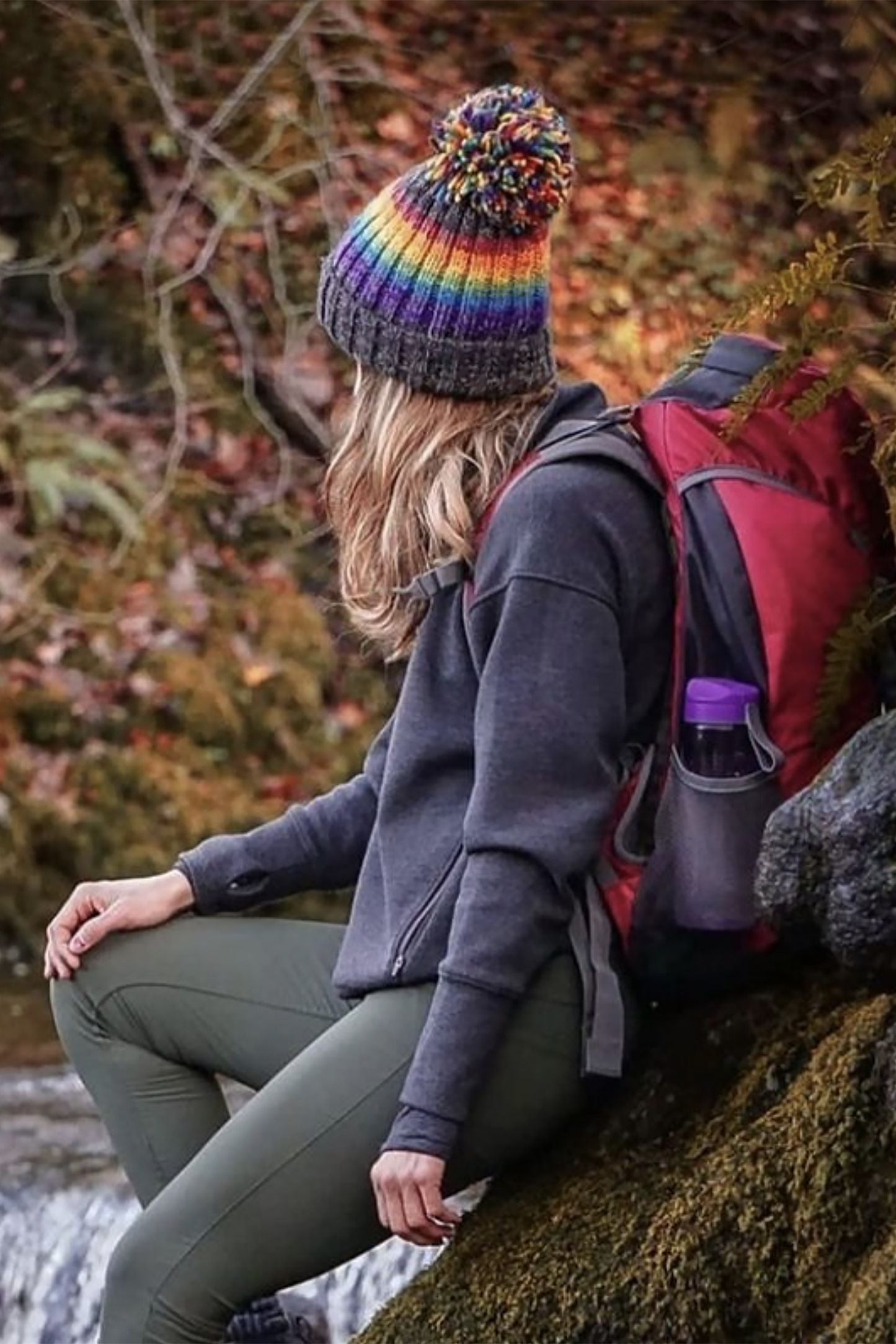 Graphite Rainbow Hat