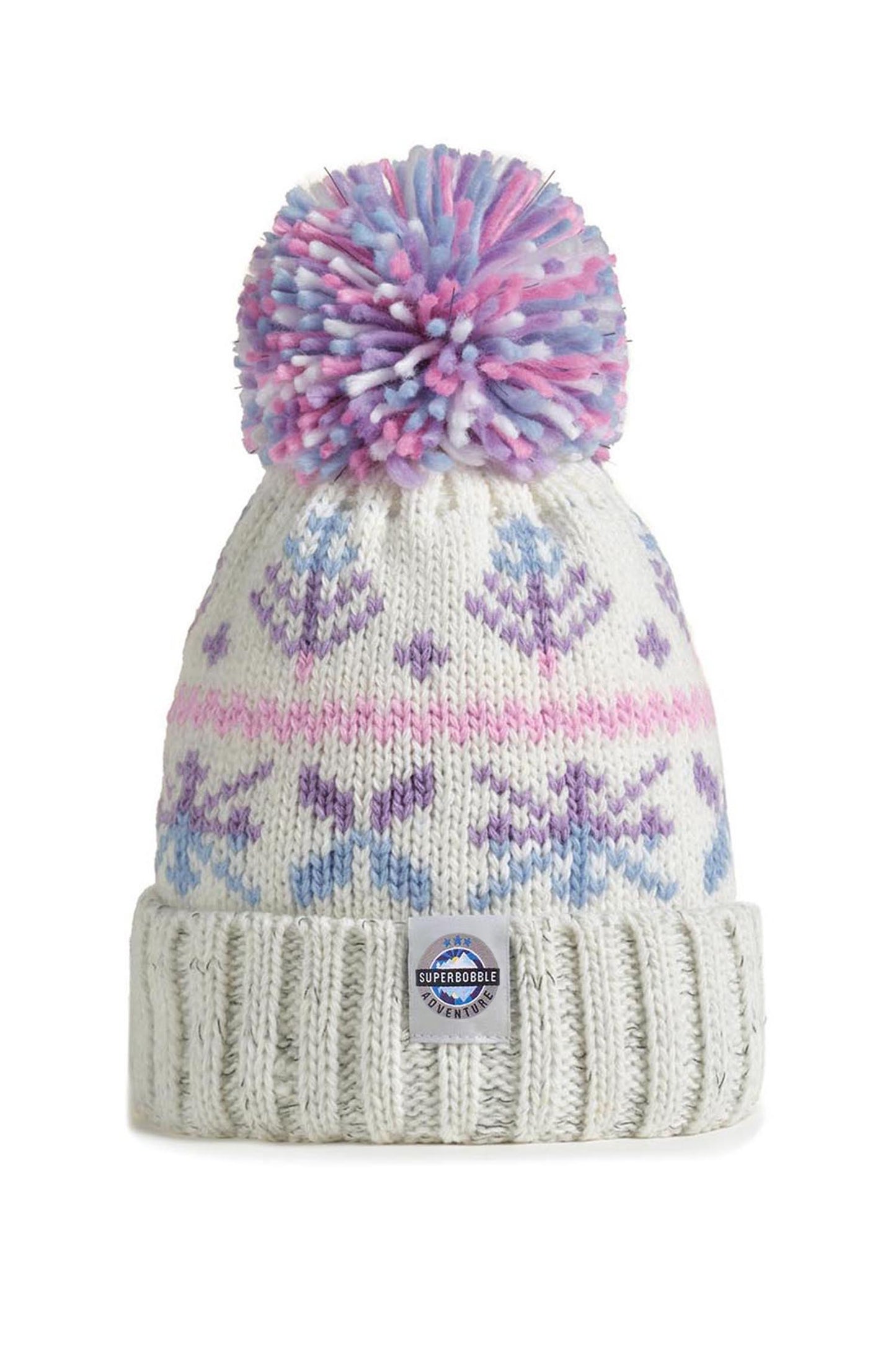 Kids Pastel Ice Crystal Nordic Knit Hat