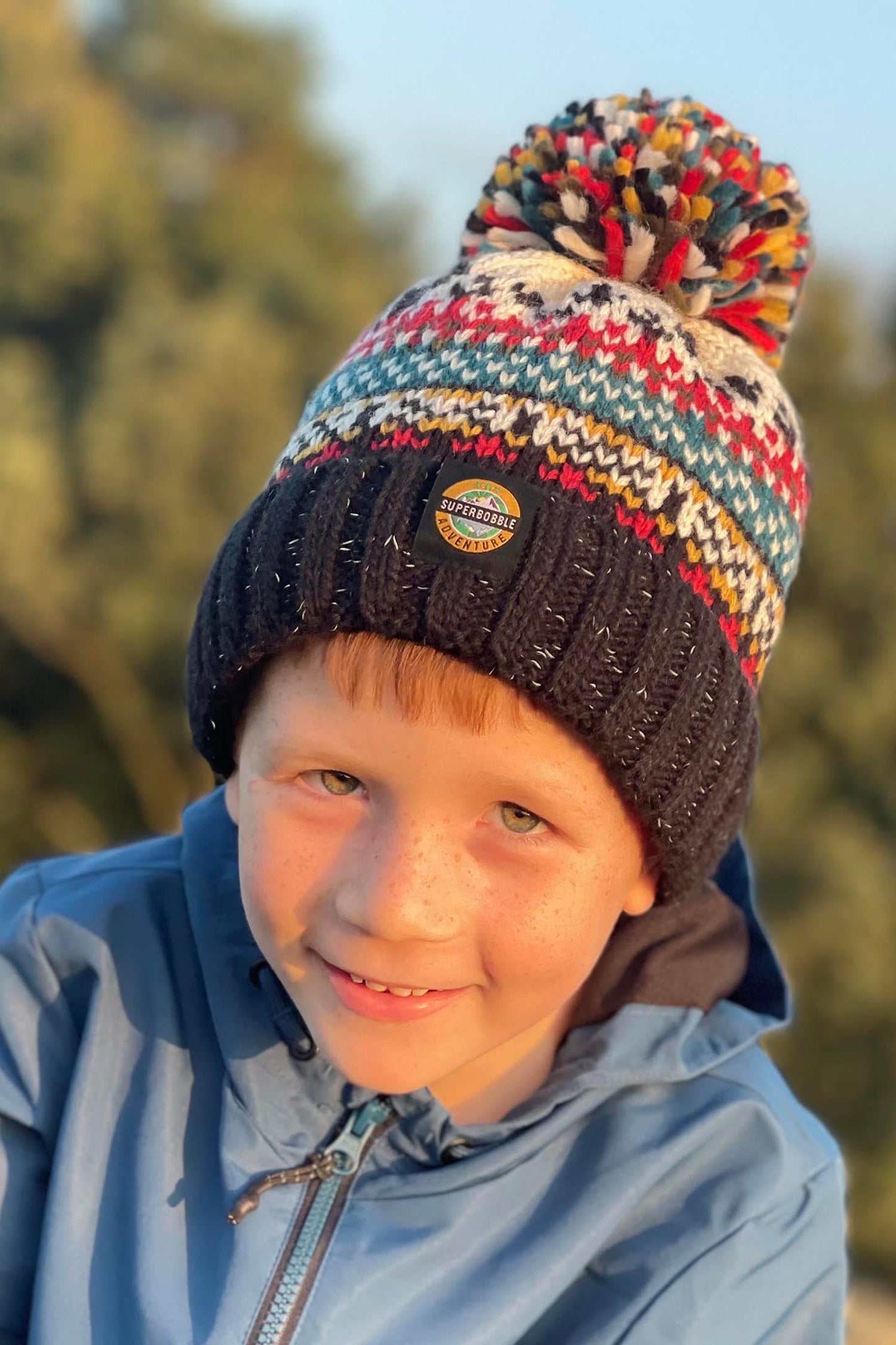 Kids Jet Black Nordic Knit Hat