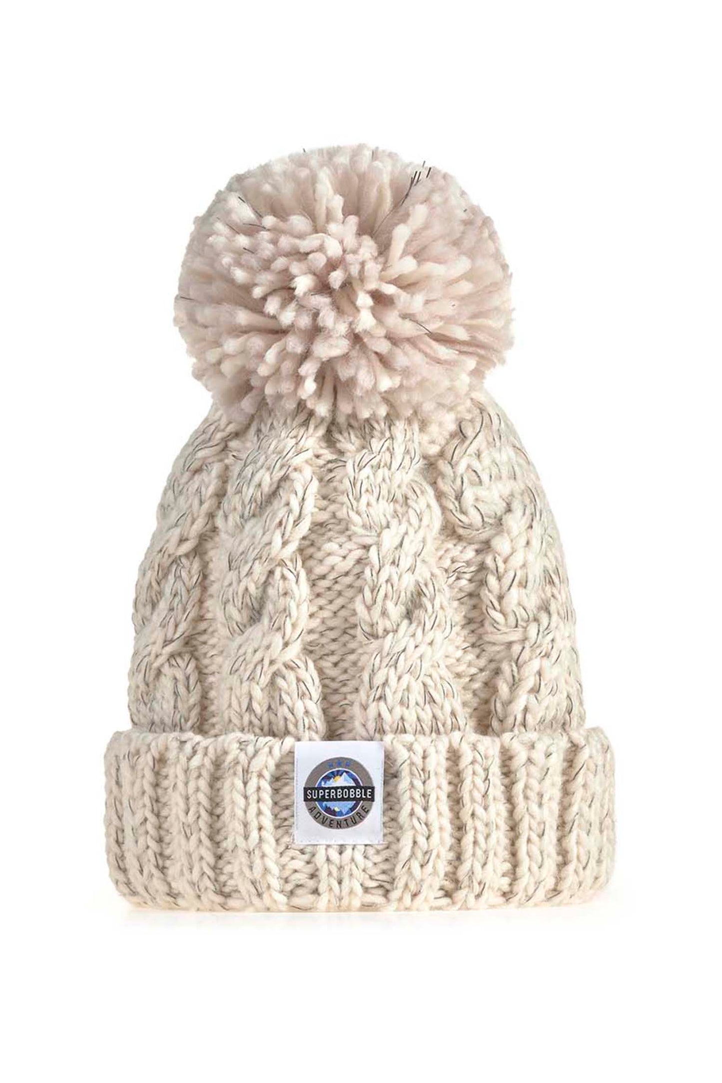 Kids Oatmeal Cable Knit Hat