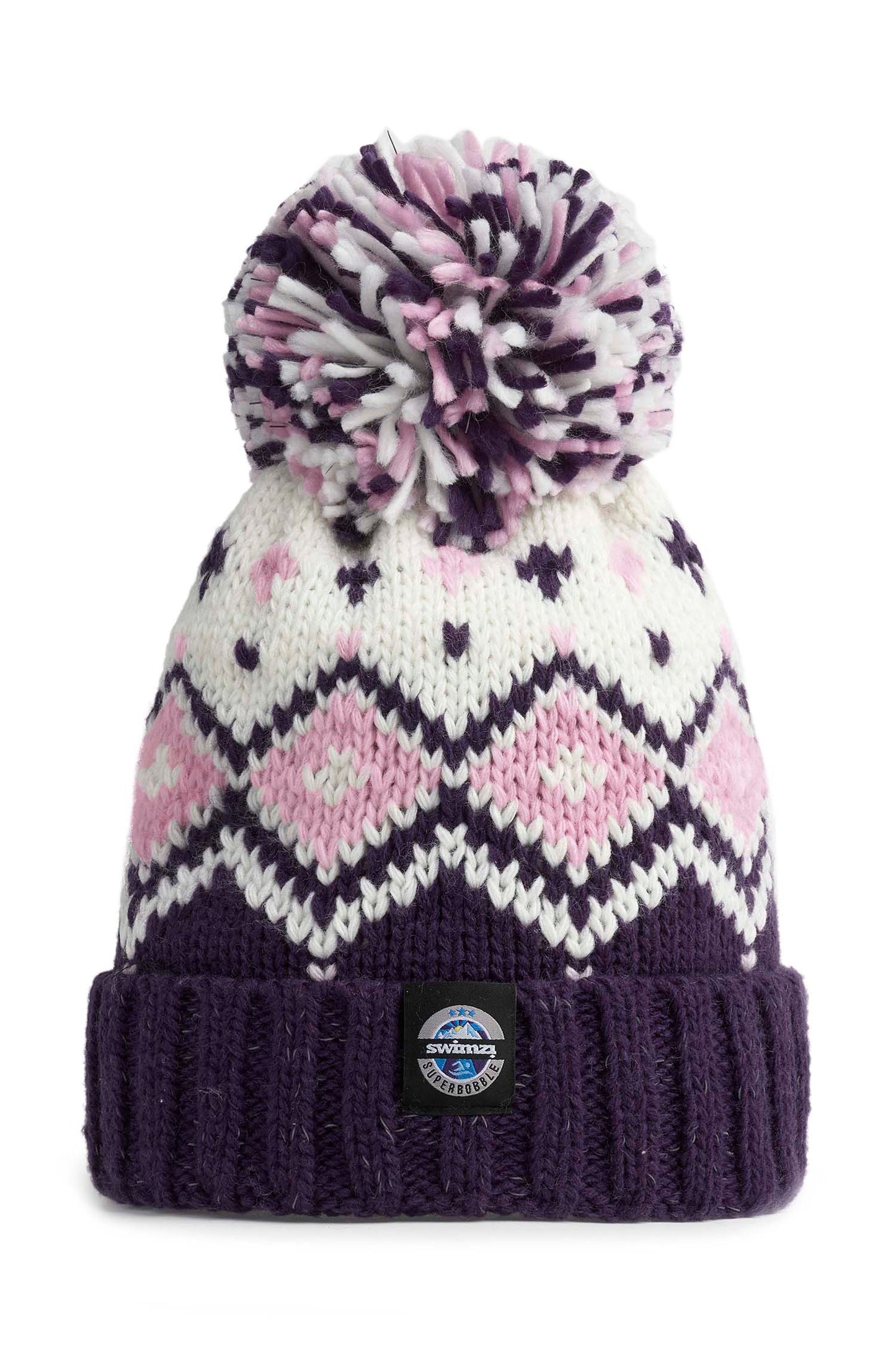 Navy Pink Tyrol Nordic Knit Hat