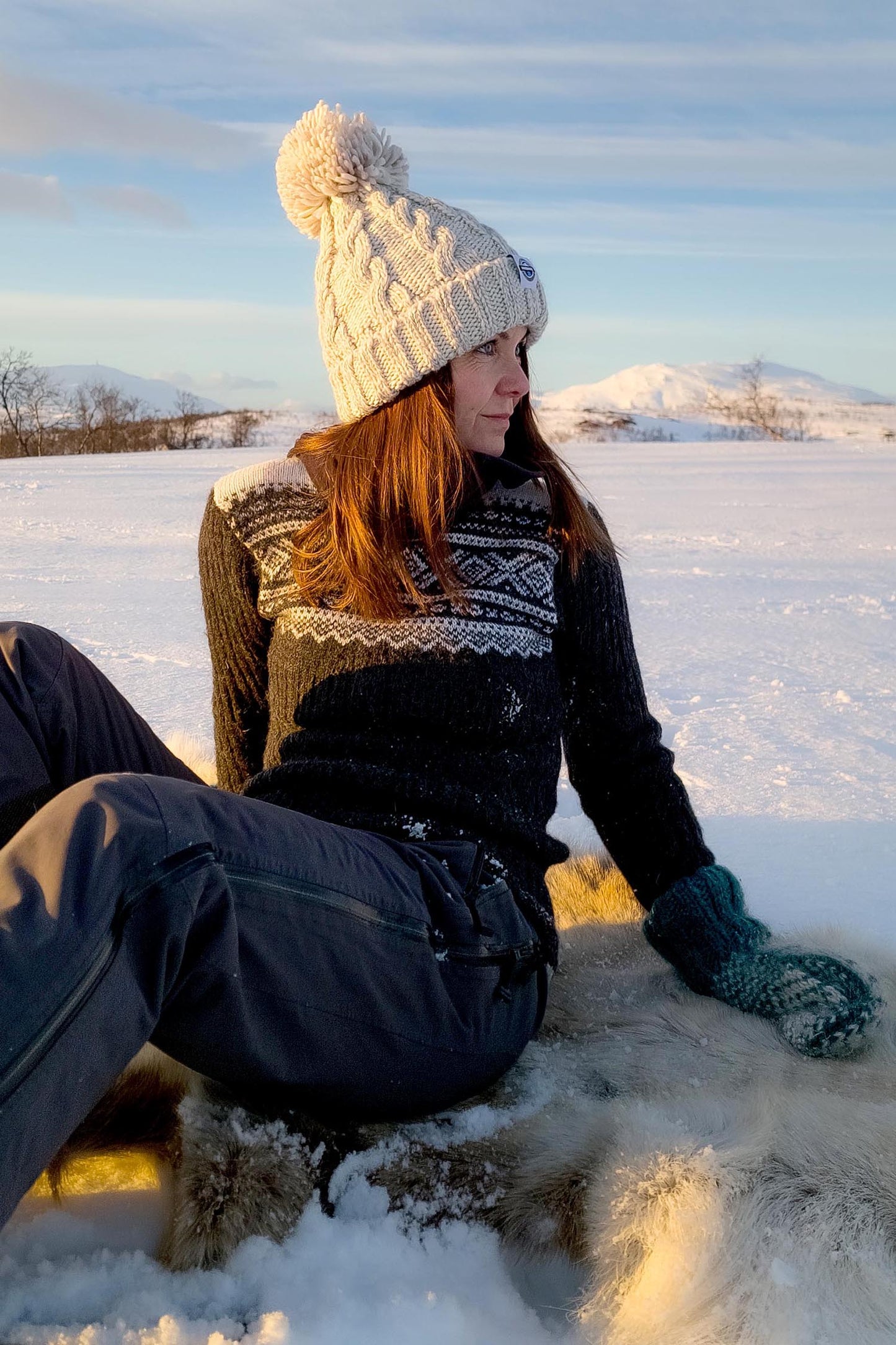 Oatmeal Cable Knit Hat