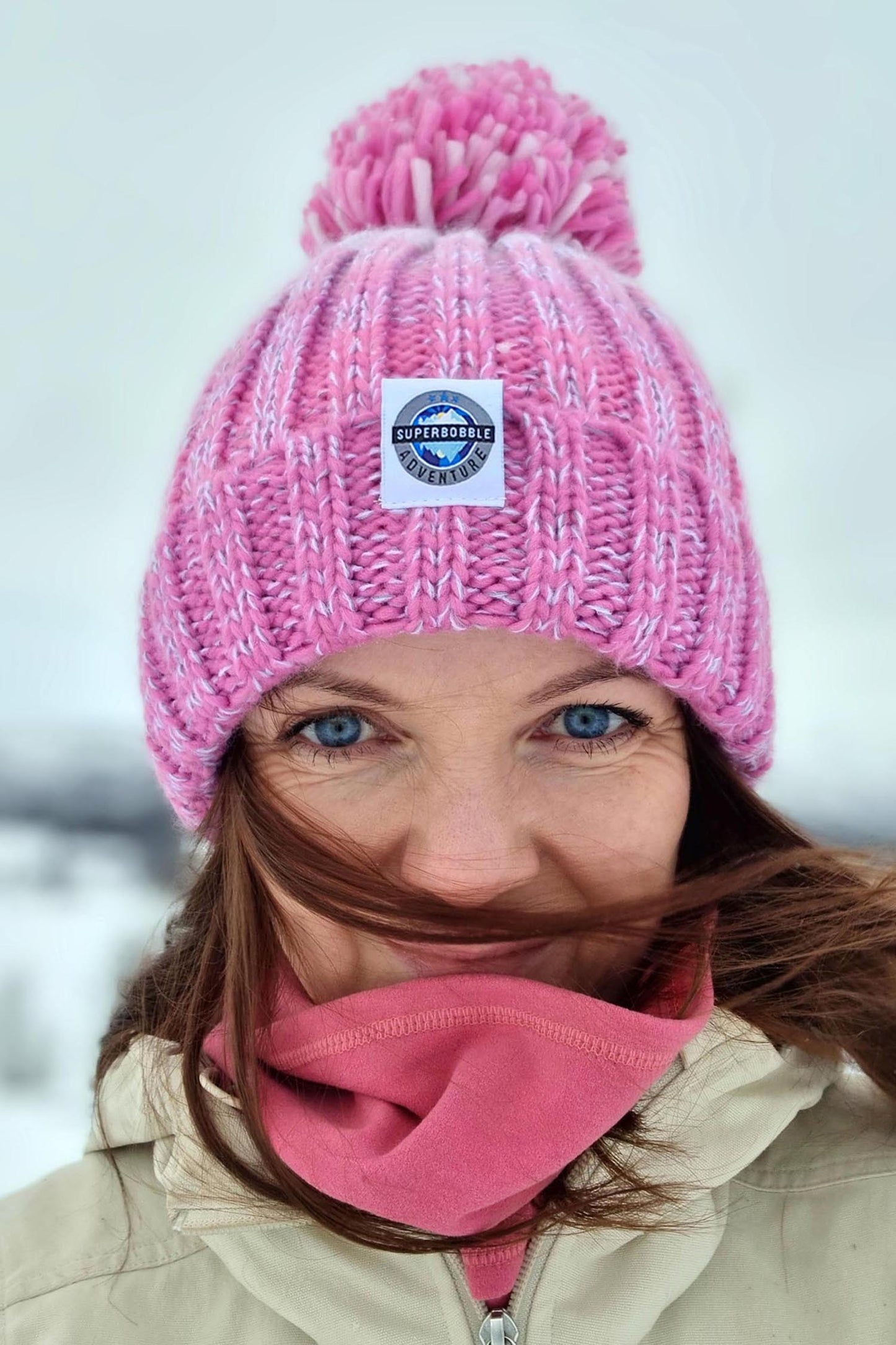 Rose Pinks Gradient Rib Knit Hat