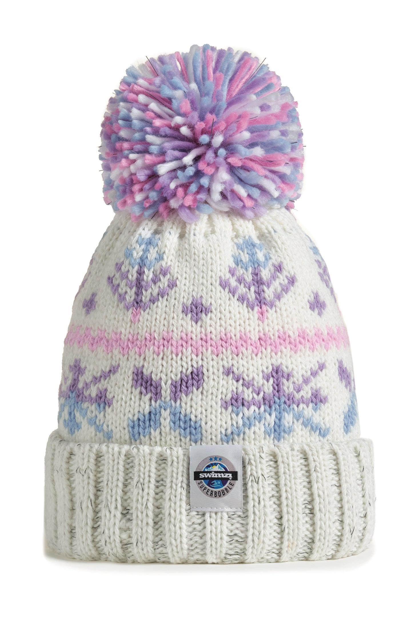 Pastel Ice Crystal Nordic Knit Hat