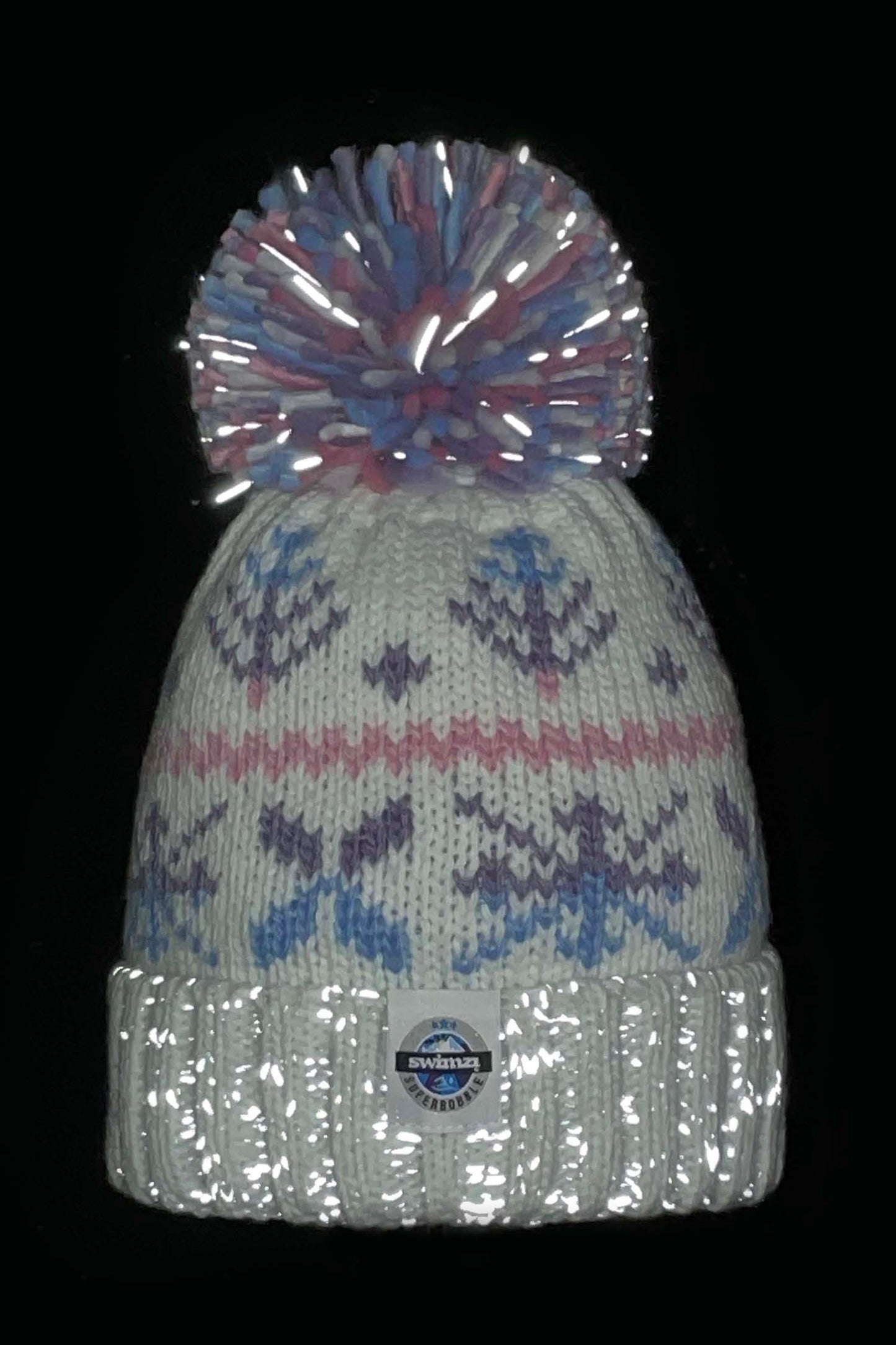 Pastel Ice Crystal Nordic Knit Hat