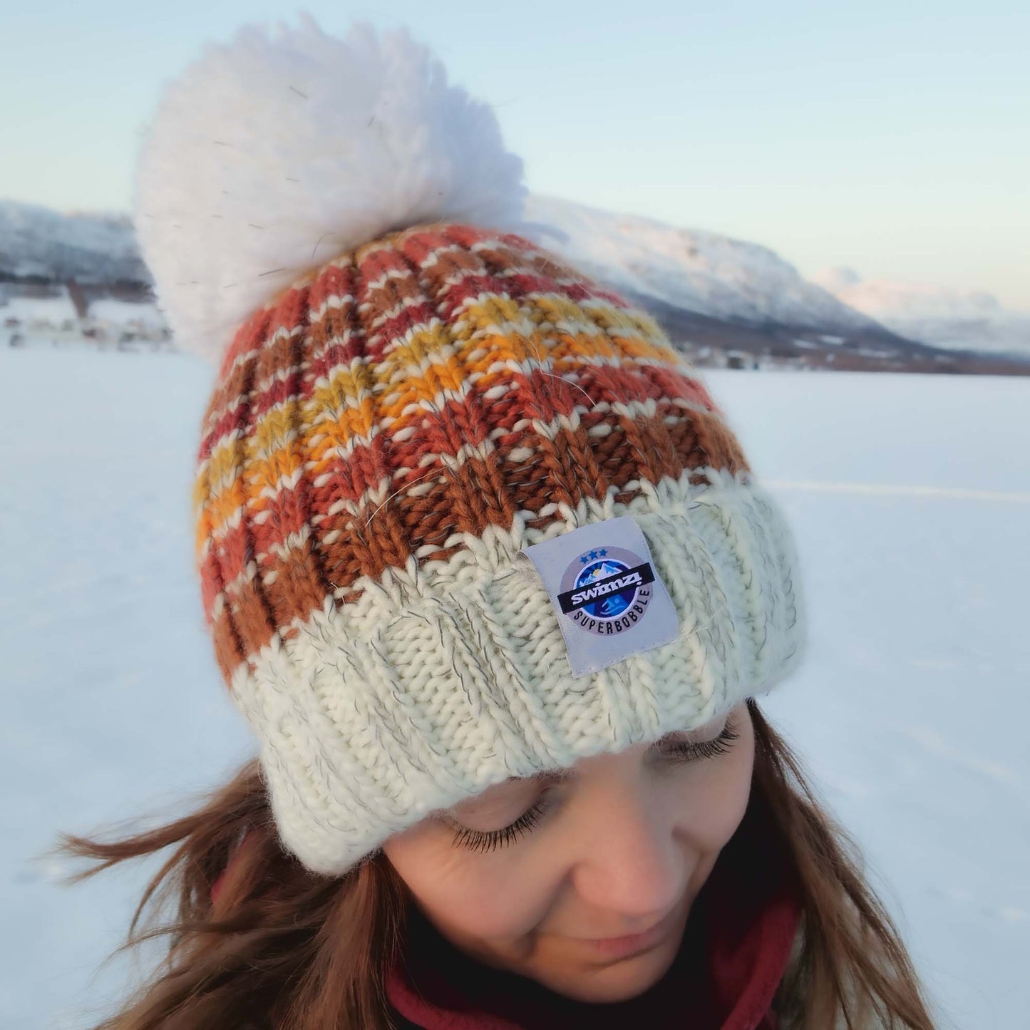 Sunset Stripes Rib Knit Hat