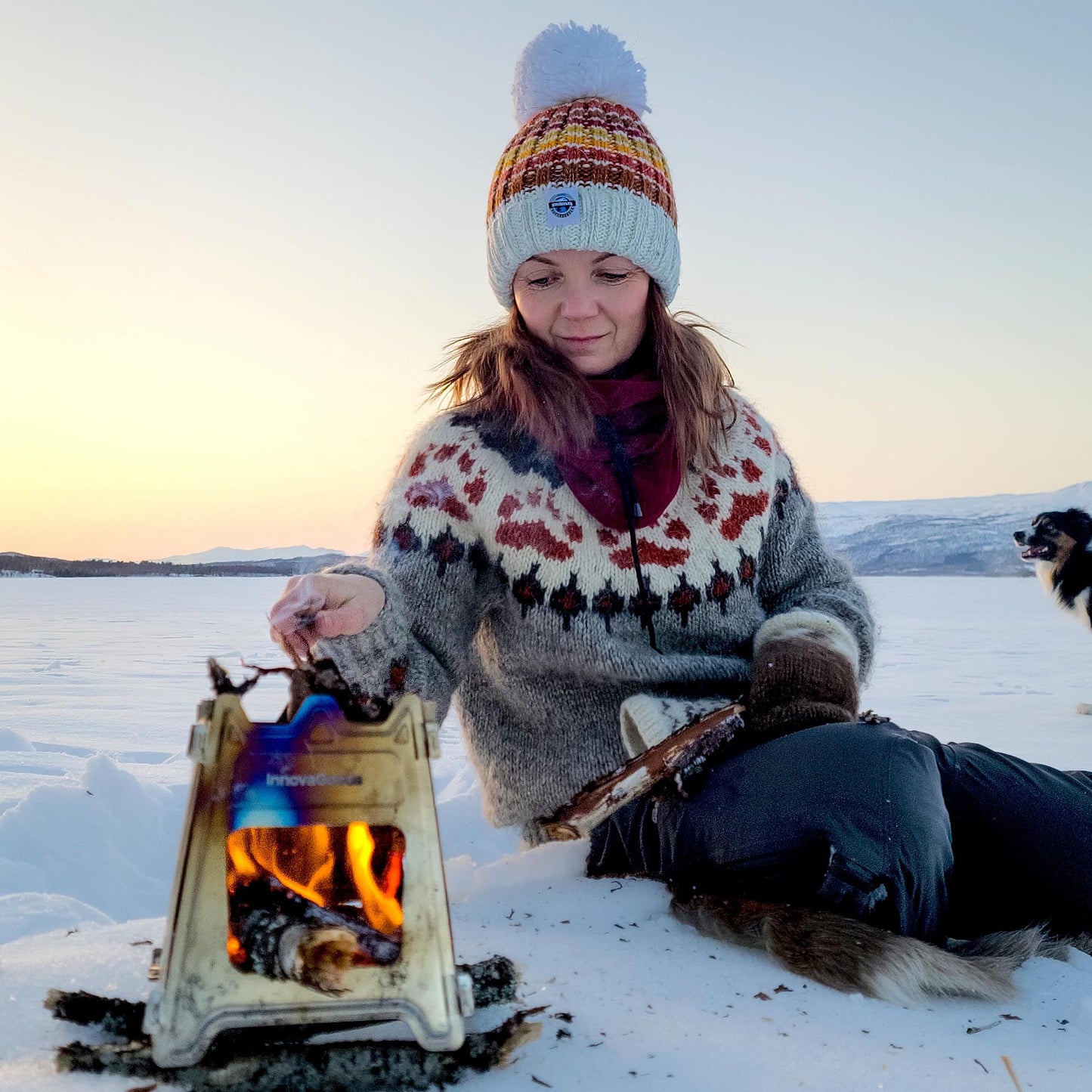 Sunset Stripes Rib Knit Hat